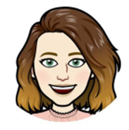 Bitmoji of Miss Noyce, with a multi-coloured celebration banner and pink and purple confetti.